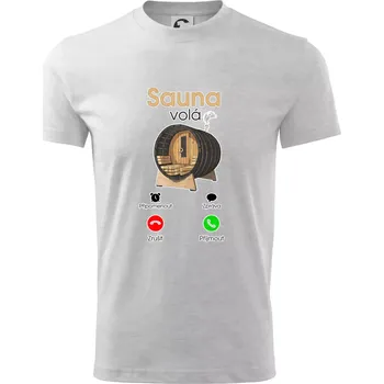 Sauna volá - Tričko dětské bavlněné - 98 cm / 2 roky ( Světlešedý Melír )