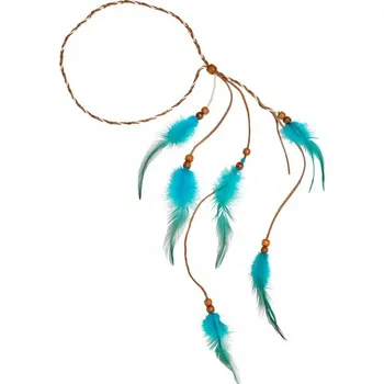 Čelenka INDIÁNSKÁ ČELENKA S MODRÝMI PÍRKY