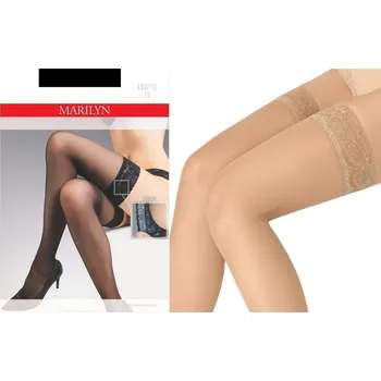 Dámské punčochy Marilyn samodržící punčochy 15 DEN Erotic 1/2 béžové