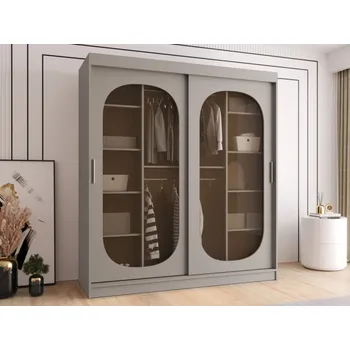 Šatní skříň s posuvnými dveřmi Tirkon 180, Osvětlení: bez osvětlení, Barva: kašmír, Zásuvky: Ne MIRJAN 5903211426681