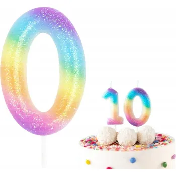 Dortová svíčka ČÍSLICE SVÍČKY ČÍSLO 0 NULA DEKORATIVNÍ SVÍČKY NA DORT