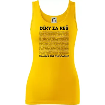 Dámské tričko Díky za keš (v různých jazycích) - Dámské tílko - M ( Žlutá )