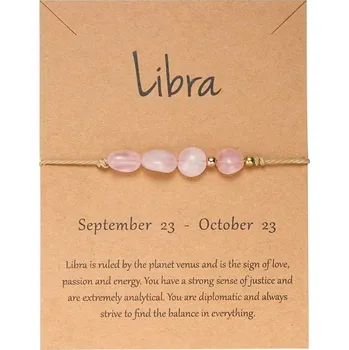 Náramek Náramek se znamením zvěrokruhu z přírodního kamene | pletený náramek, ruční výroba - BR23Y0720-11