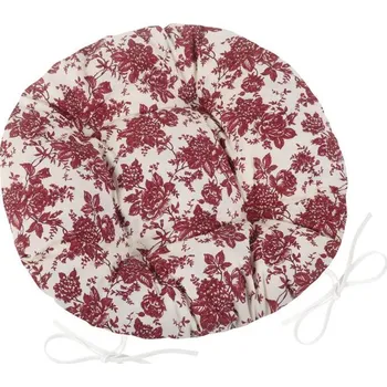Podsedák Sedák Adéla prošívaný kulatý průměr 40 cm bordo květ