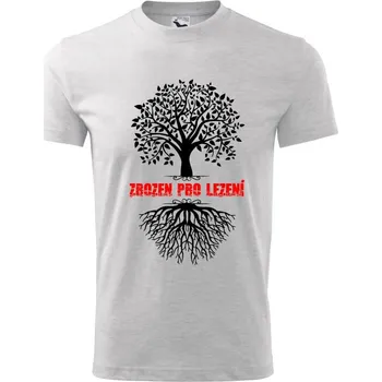 Chlapecké tričko Zrozen pro lezení - Tričko dětské bavlněné - 98 cm / 2 roky ( Světlešedý Melír )