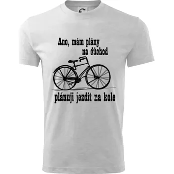 Staré kolo - Plány na důchod - Tričko dětské bavlněné - 98 cm / 2 roky ( Světlešedý Melír )