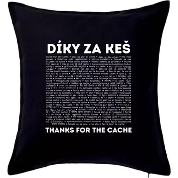 Polštář Díky za keš (v různých jazycích) - Polštář 50x50 - 50x50 - Pouze potah ( Černá )
