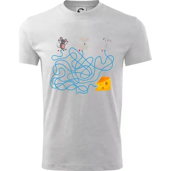 Chlapecké tričko Myší cesta hlavolam - Tričko dětské bavlněné - 134 cm/8 let ( Světlešedý Melír )