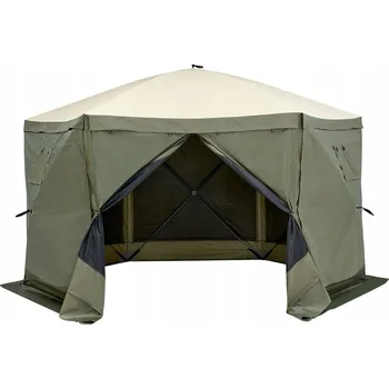 Stan Zahradní stanový altán pro 8 osob 3,66x3,66x2,4 m s oknem, armádní zelená