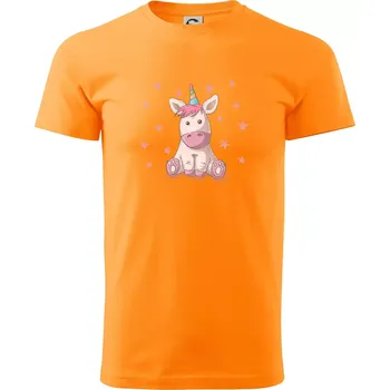 Pánské tričko Jednorožec miminko - Klasické pánské triko vyšší gramáže - 4XL ( Tangerine orange )