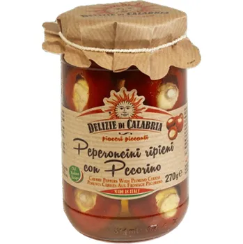 Omáčka Chilli papričky plněné sýrem Pecorino 270g Delizie di Calabria