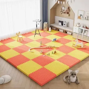 Hračka pro kojence Měkká pěnová podložka pro děti | dětská podložka, hrací koberec - Červeno-žlutá , 12 ks