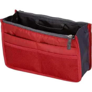 Praktický nylonový organizér do kabelky | cestovní organizér, kosmetická taška - Červený