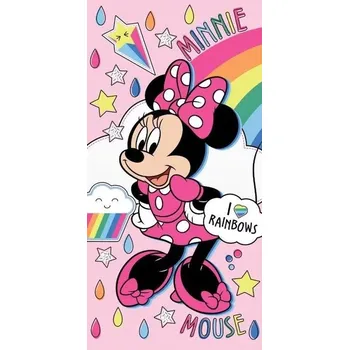 Detexpol Osuška Minnie Rainbow Bavlna - Froté, 70/140 cm