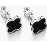 Dámské náušnice stříbro 925 čtyřlístky s onyxem PKL-2247