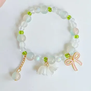 Náramek Barevný květinový korálkový náramek | dámský náramek, korálkový náramek - 21