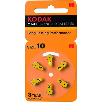 Článková baterie Baterie jednorázová zinkovzdušná, speciální, P10, 1.45V, Kodak, blistr, 6-pack, KOD-P10BL6, zinkovzdušná