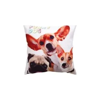 Povlak na dekorativní polštářek Detexpol Povlak na polštářek Funny dogs Micro, 40/40 cm