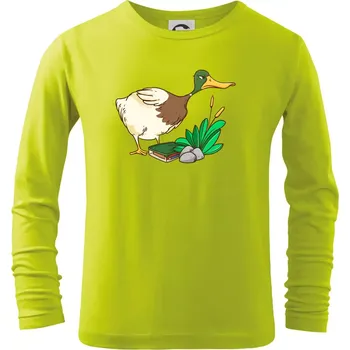 Chlapecké oblečení Geokačer s keškou - Triko dětské Long Sleeve - 158 cm/12 let ( Limetková )