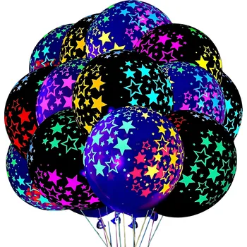 Balónek SADA UV BALÓNKŮ SVÍTÍCÍCH VE TMĚ HVĚZDY NEONOVÉ XXL 100 Ks BL-11