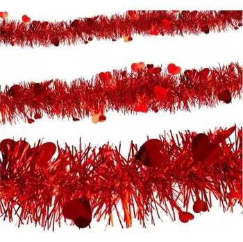 GIRLANDA ČERVENÁ SE SRDÍČKY SRDCE 3 M ČERVENÁ VALENTÝN LÁSKA