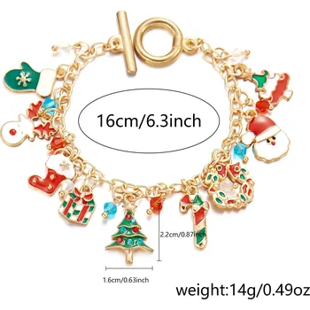 Náramek Vánoční řetízkový náramek santa claus | vánoční náramek, dámský náramek - B.