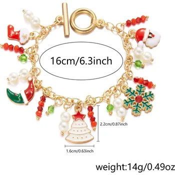 Náramek Vánoční řetízkový náramek santa claus | vánoční náramek, dámský náramek - A