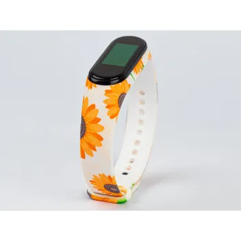 Příslušenství k fitness náramku Oranžová slunečnice náhradní náramek Mi Band 3/4