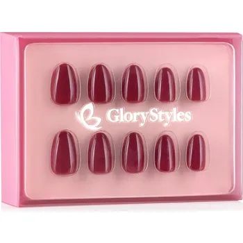 Umělé nehty GloryStyles Nalepovací nehty - vínová - 30 ks