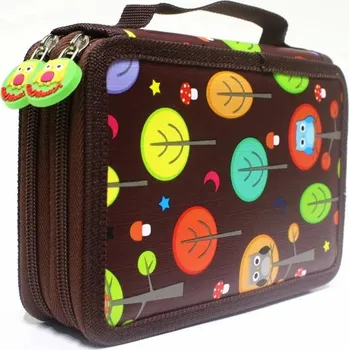 Penál Velké kreslící pouzdro na pastelky | penál, organizér - Káva 32 jamek