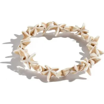 Náramek Mořský náramek s mušlemi a hvězdicí | korálkový náramek, pletený náramek - styl9