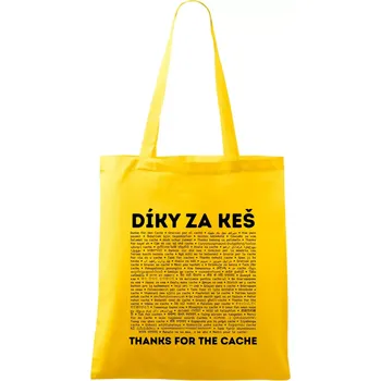 Díky za keš (v různých jazycích) - Taška bavlněná - 42 x 38 cm ( Žlutá )