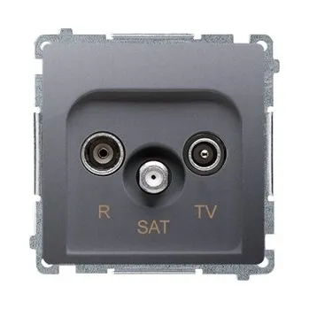 Elektrická zásuvka Anténní zásuvka nástěnná Kontakt-simon stříbrná