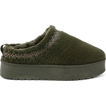 Dámské válenky Trendy dámské tmavě zelené sněhule na platformě 37