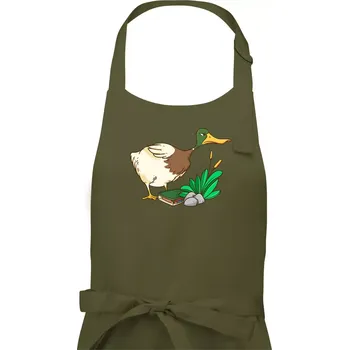 Kuchyňská zástěra Geokačer s keškou - Pánská zástěra na vaření - Univerzální velikost ( Khaki )