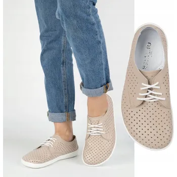 Dámské tenisky BAREFOOT Dámské minimalistické tenisky 1288 POL béžové s bílou podrážkou, velikost 36