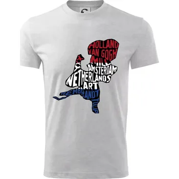 Chlapecké tričko Mapy - názvy měst - Nizozemí - Tričko dětské bavlněné - 98 cm / 2 roky ( Světlešedý Melír )