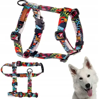 Postroj pro psa Postroj GUARD proti úniku pro velkého psa L/XL 30 mm Ukory BAREVNÝ potisk