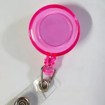 Vytahovací ABS držák na kartu | držák, klip - Průhledná růžová