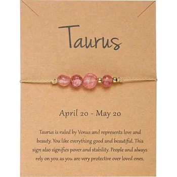 Náramek Náramek se znamením zvěrokruhu z přírodního kamene | pletený náramek, ruční výroba - BR23Y0720-3