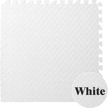 Hrací deka Měkká pěnová podlaha s puzzle spojem | dětská podložka, hrací koberec - Bílý , 7 KS