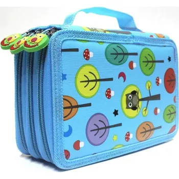 Penál Velké kreslící pouzdro na pastelky | penál, organizér - Nebesky modrá 52 jamek