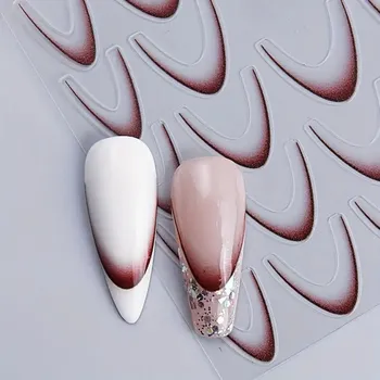 SAMOLEPKY NA NEHTY SAMOLEPICÍ FRENCH GRADIENT ČERVENÉ PRO ZDOBENÍ