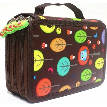 Penál Velké kreslící pouzdro na pastelky | penál, organizér - Káva 52 jamek