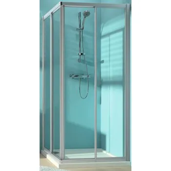 CONCEPT 70 sprchový kout 90x90 cm, rohový vstup, posuvné dveře, stříbrná matná/sklo čiré