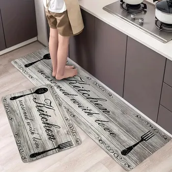 Koberec Protiskluzový koberec s příbory do kuchyně | kuchyňská rohožka, omyvatelný koberec - SJR 3 , 1 ks 60 x 180 cm (2 x 5,9 stop)