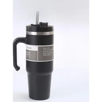 Termohrnek Stylová termo láhev na cesty | termo láhev, termo hrnek - Černý , 600 ml