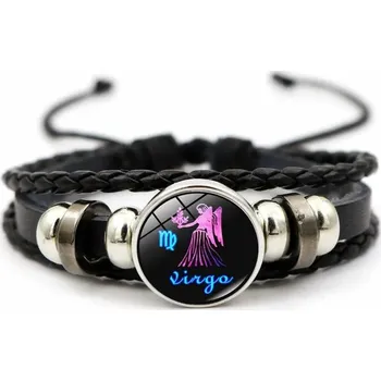 Náramek Kožený náramek s motivem znamení zvěrokruhu | náramek, šperk - Panna