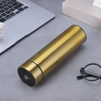 Termoska Chytrá nerezová termoska s displejem 500 ml | chytrá termoska, termo hrnek - Zlato , 500 ml