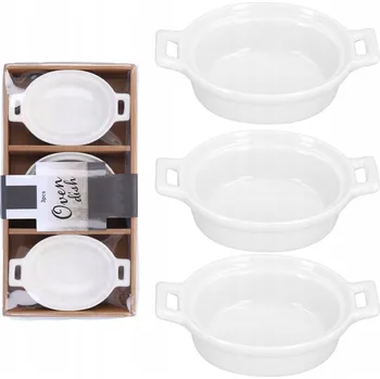 Žáruvzdorná oválná nádoba GN Home, keramické kokilky 3 ks, 7x9 cm, 0,15 l